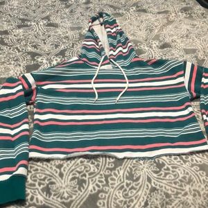 Stripe Crop Hoodie
